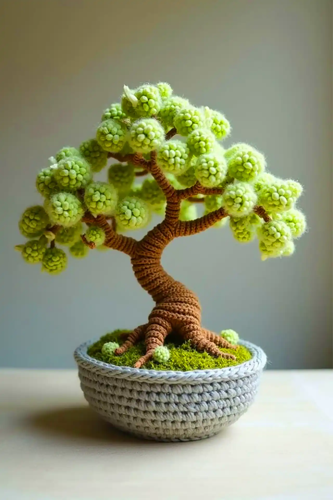 گلدان بنسای بافتنی