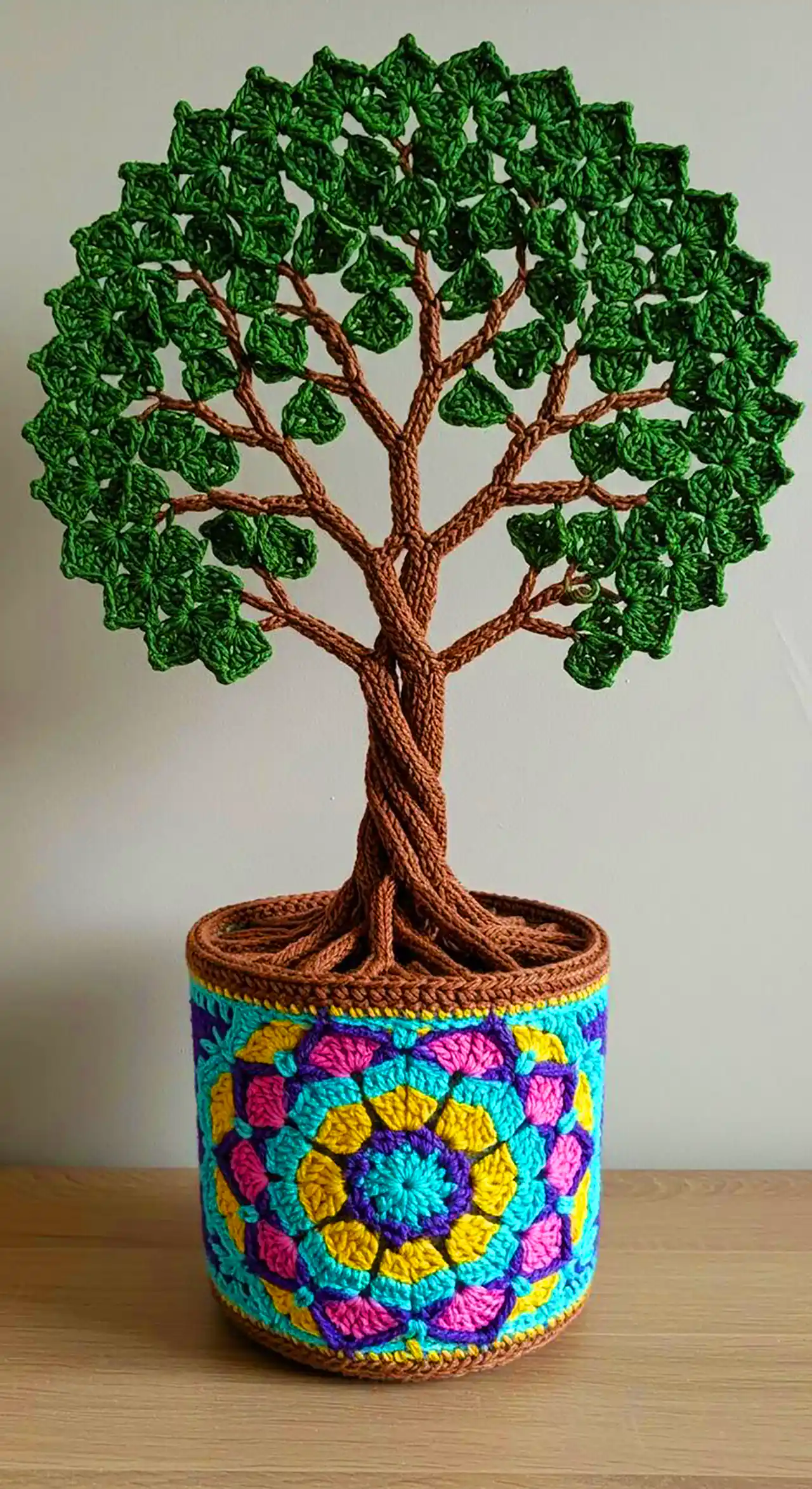 گلدان بنسای بافتنی