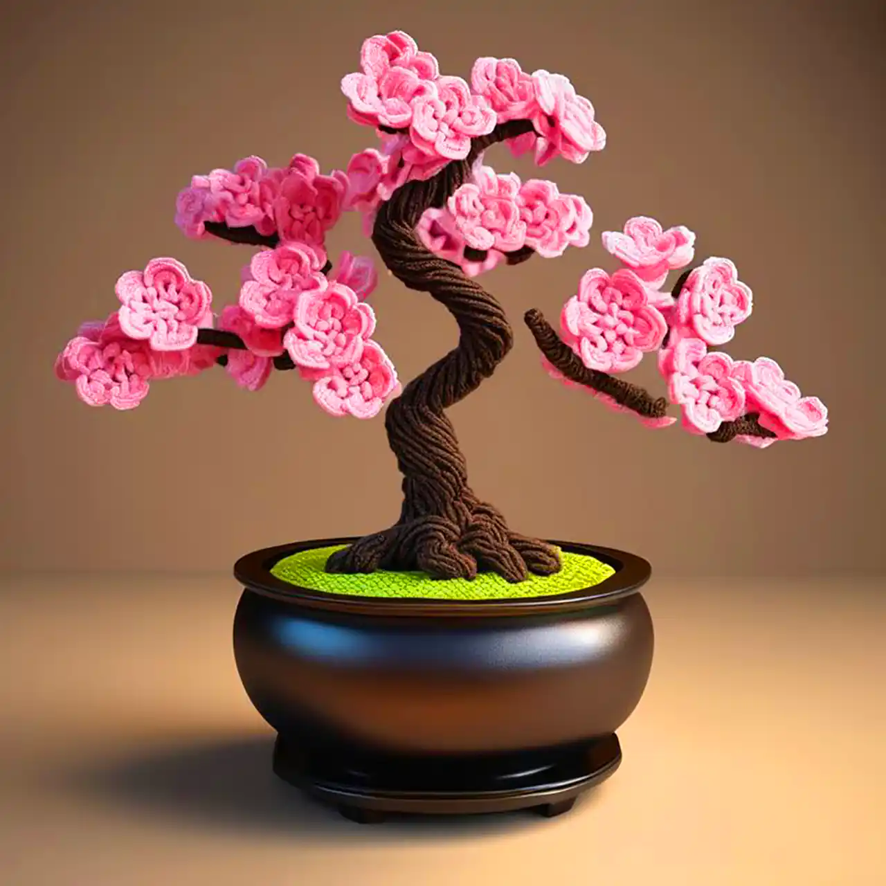 گلدان بنسای بافتنی