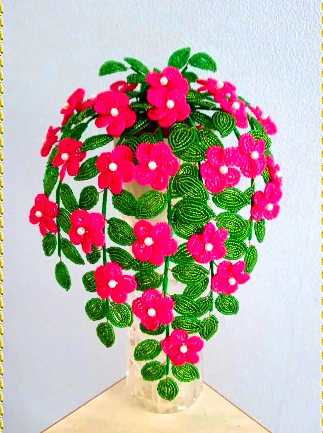 گلهای دکوری شیک بافتنی