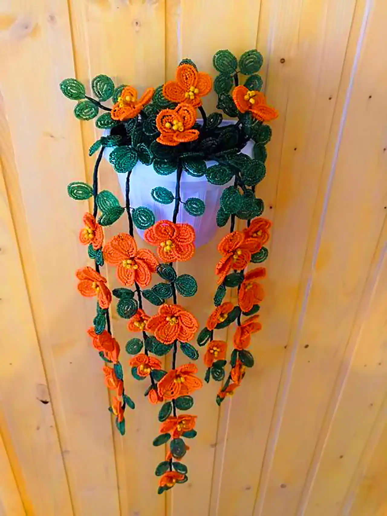 گلهای دکوری شیک بافتنی