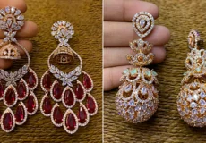 گوشواره اشکی نگین دار مجلسی