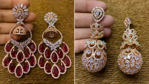 گوشواره اشکی نگین دار مجلسی