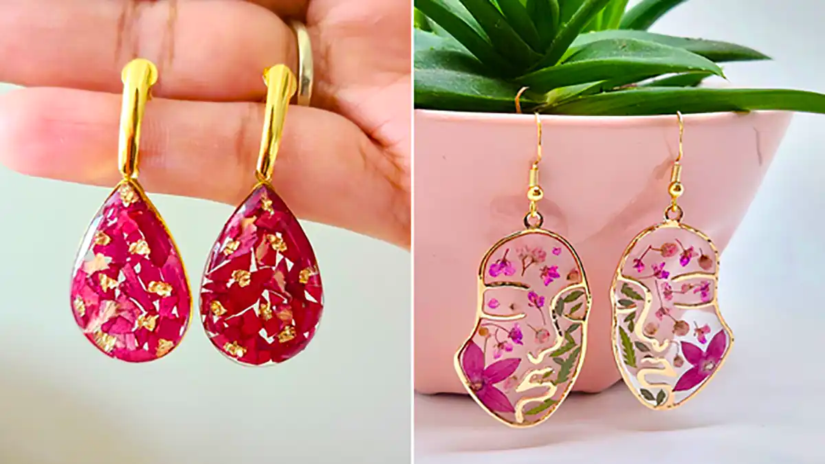 گوشواره دخترانه رزینی