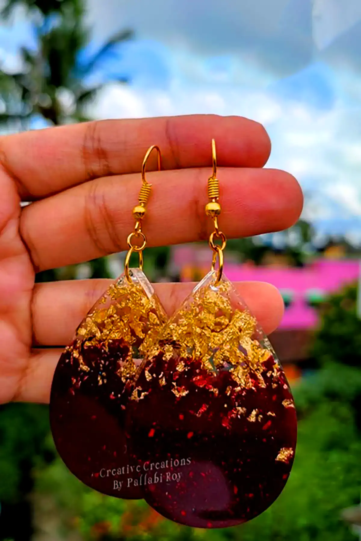 گوشواره دخترانه رزینی