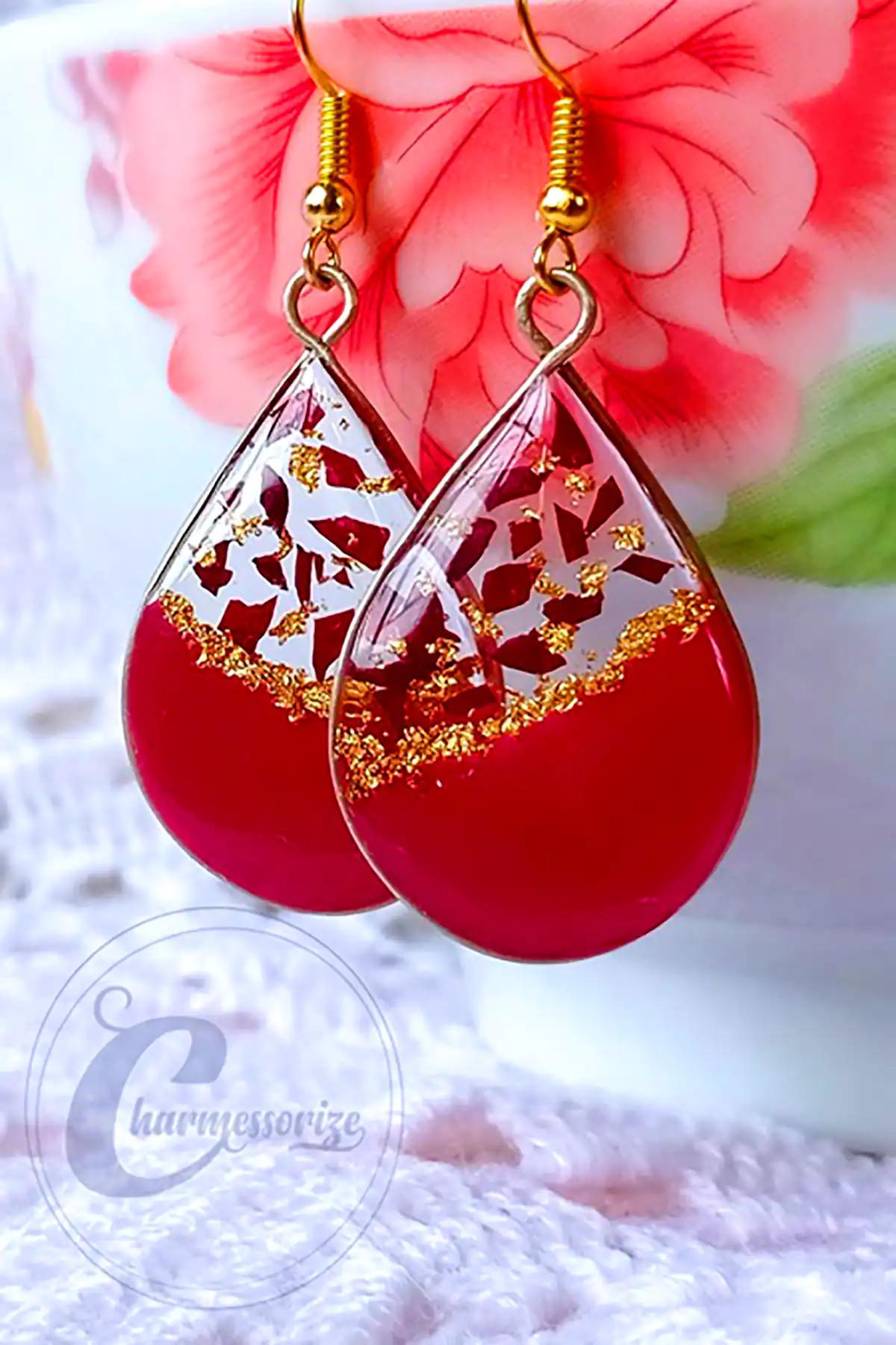 گوشواره دخترانه رزینی