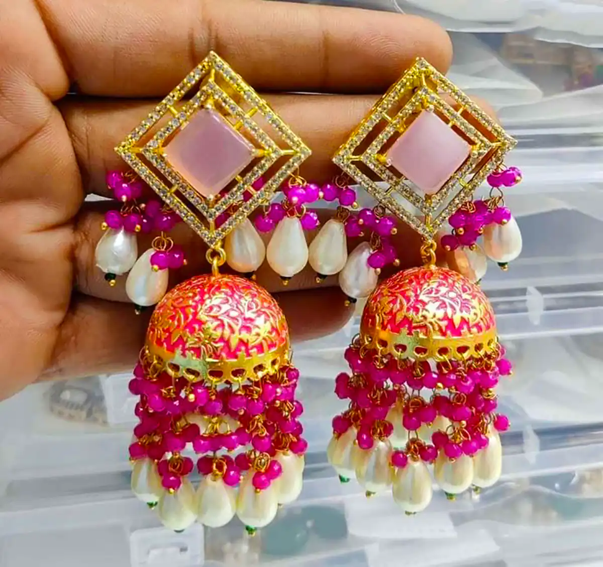 گوشواره هندی خوش رنگ