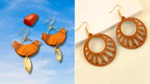 گوشواره مینیمال چوبی 