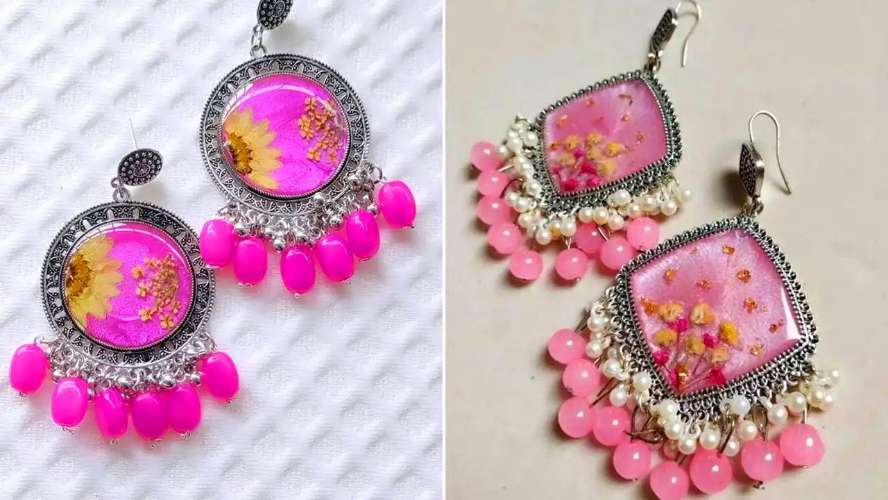 گوشواره هندی صورتی