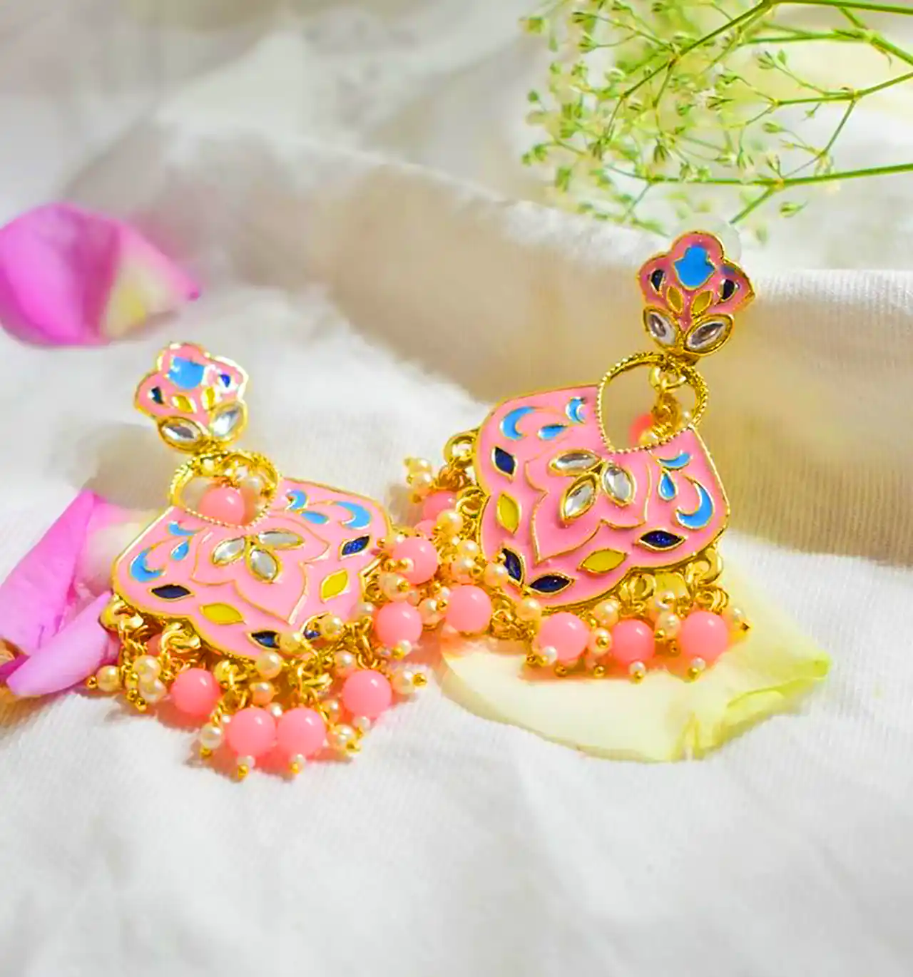 گوشواره هندی صورتی