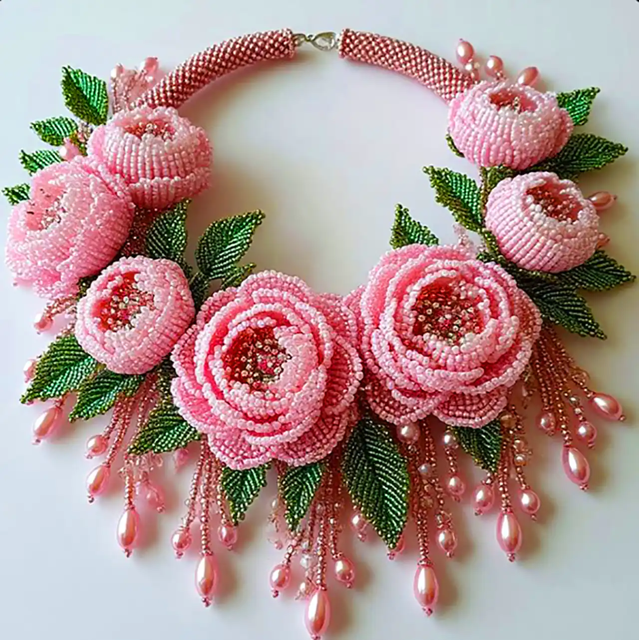 گردنبند منجوق دوزی رومانتویی