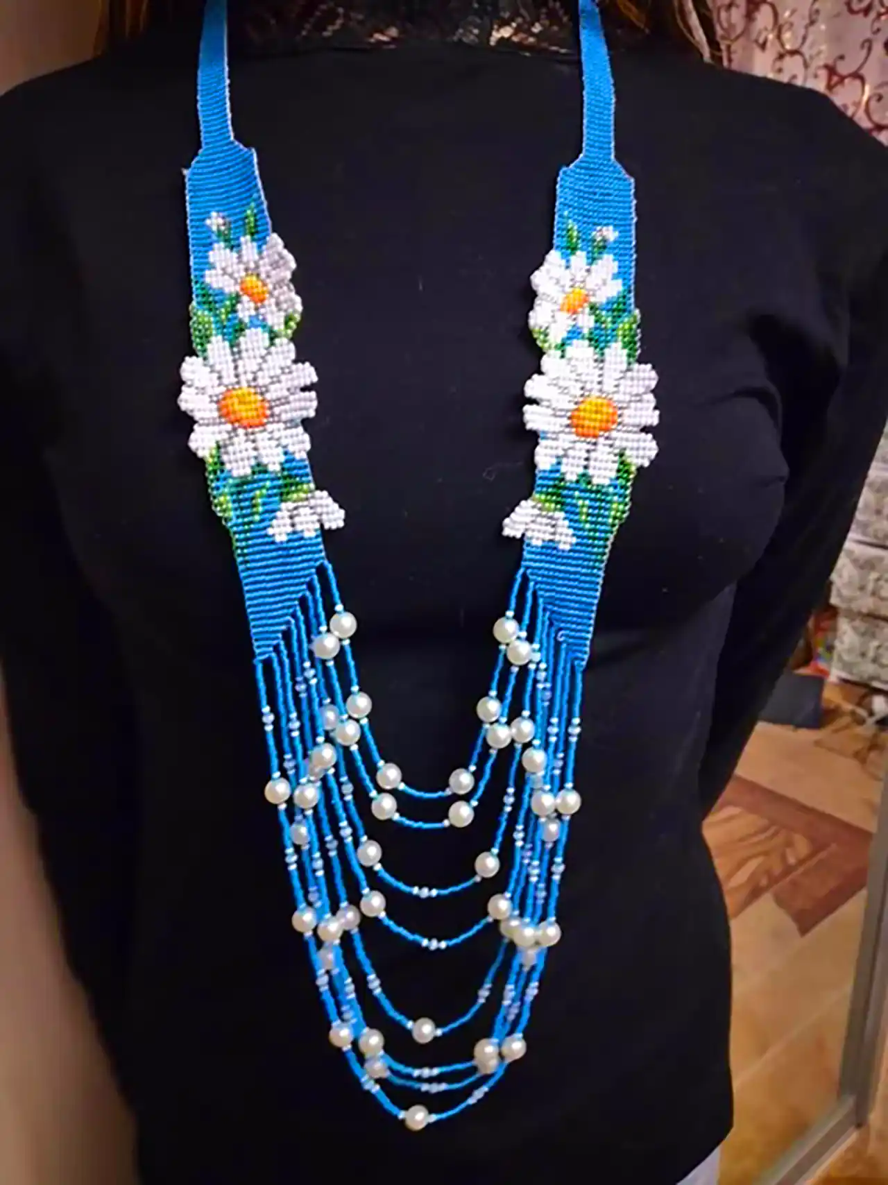 گردنبند منجوق دوزی رومانتویی