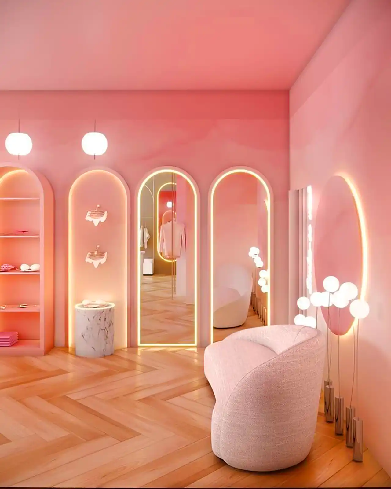 ایده دیزاین فضای سالن زیبایی