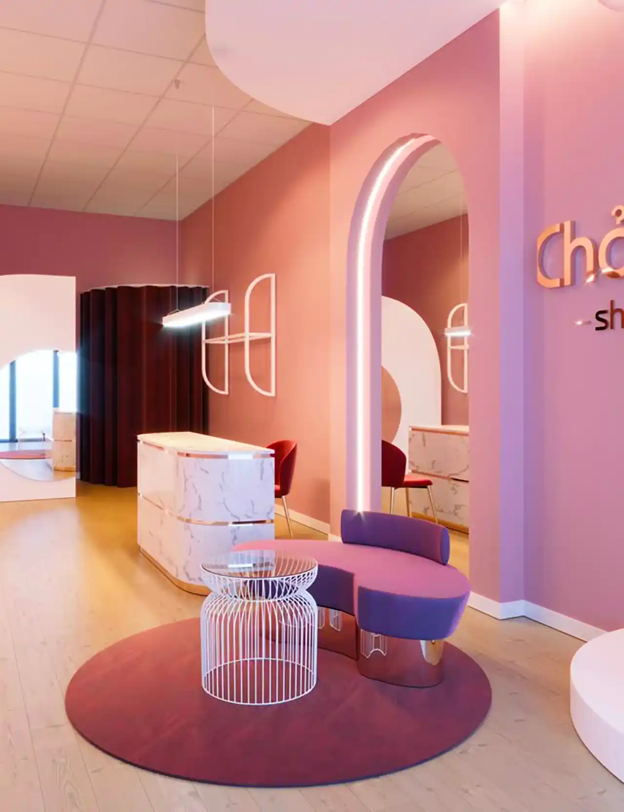 ایده دیزاین فضای سالن زیبایی