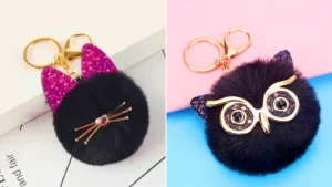 جاکلیدی پشمی فانتزی گربه ای