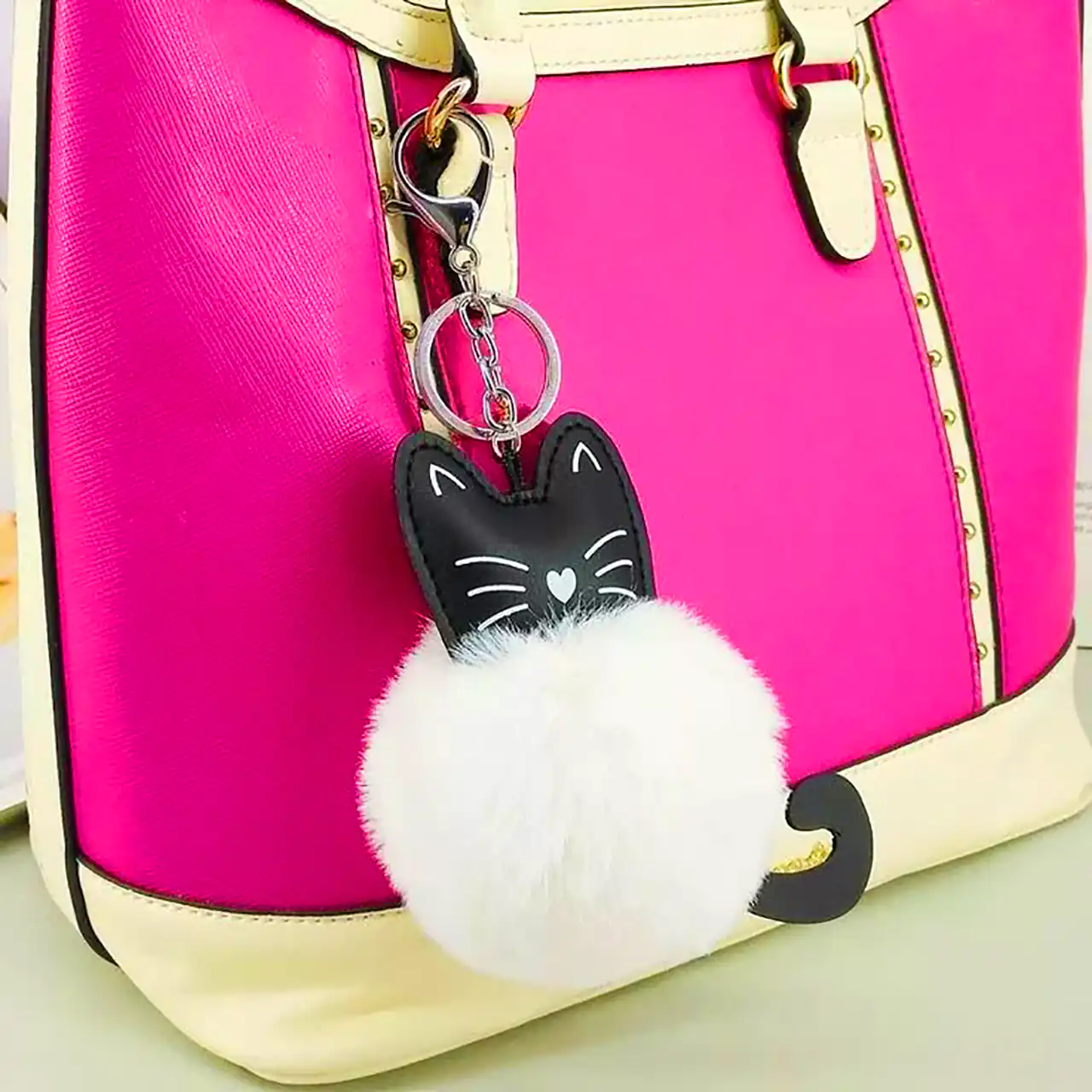 جاکلیدی پشمی فانتزی گربه ای