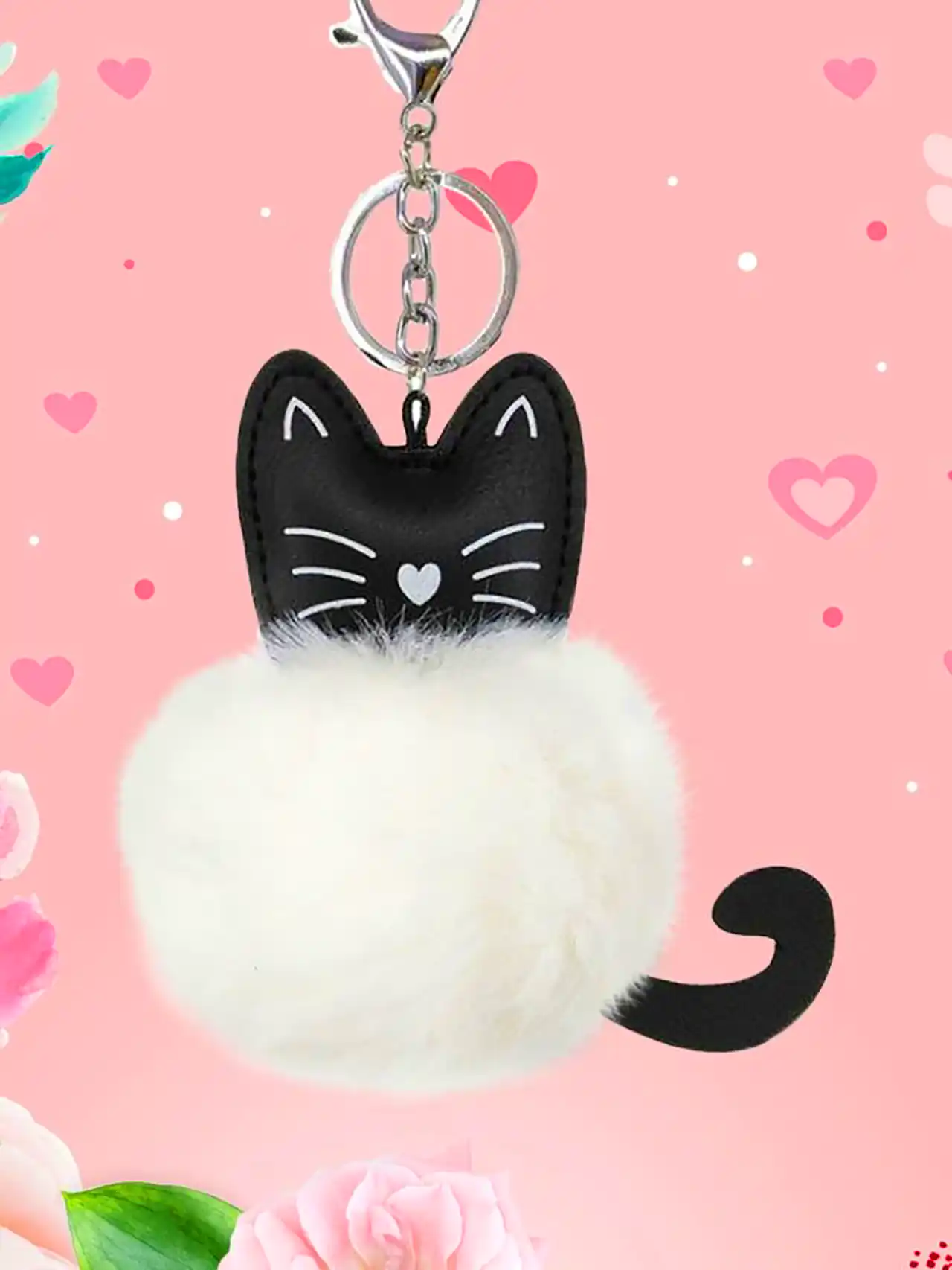 جاکلیدی پشمی فانتزی گربه ای