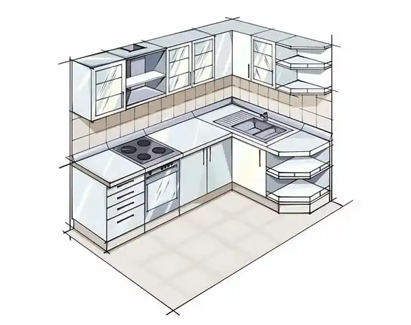 جانمایی لوازم آشپزخانه + جانمایی لوازم آشپزخانه بعنوان قلب تپنده خانه
