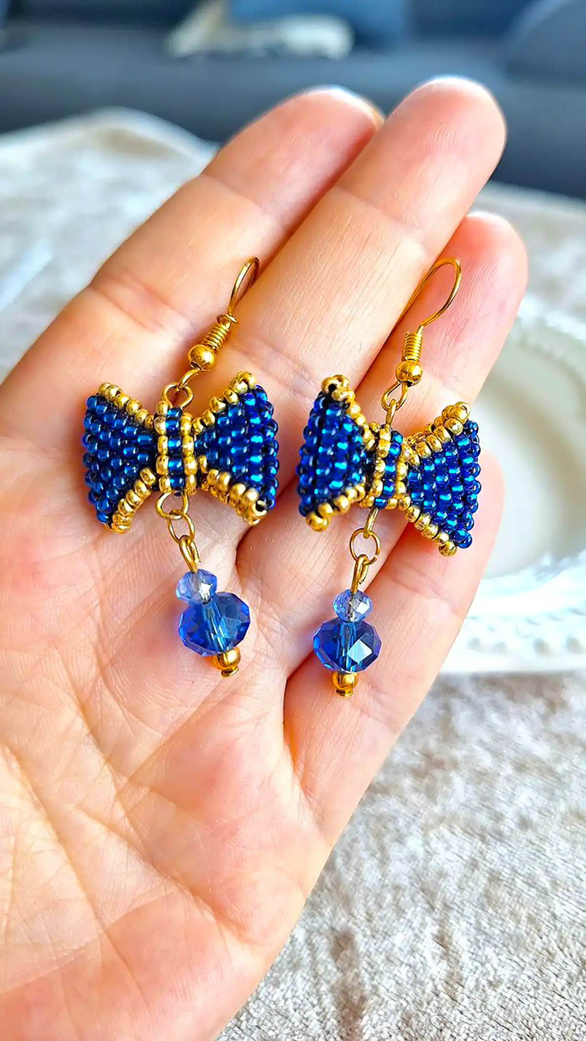 جواهرات شیک با سنگ آبی