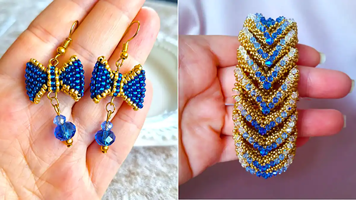 جواهرات شیک با سنگ آبی