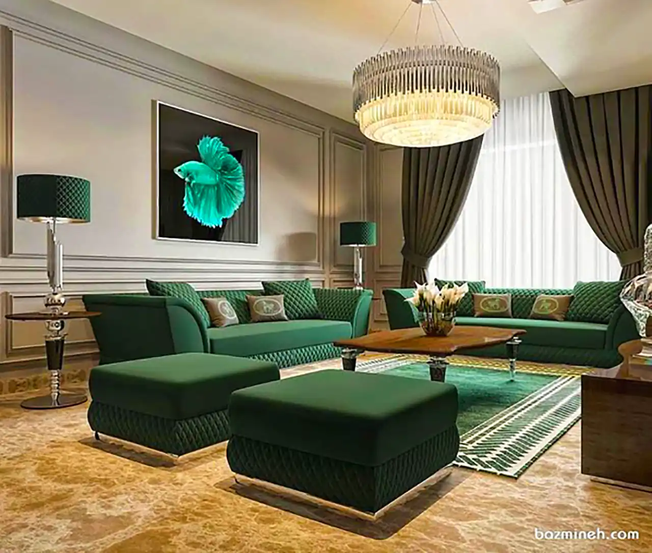 کاناپه سبز راحتی 