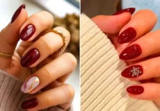 کاشت ناخن با رنگ گیلاسی