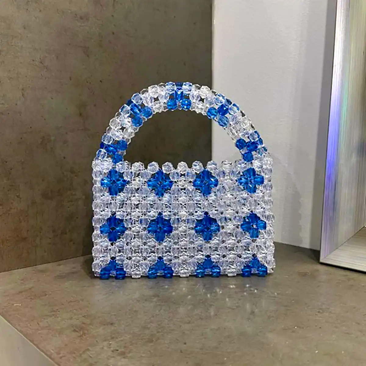 کیف دستی مهره ای شفاف