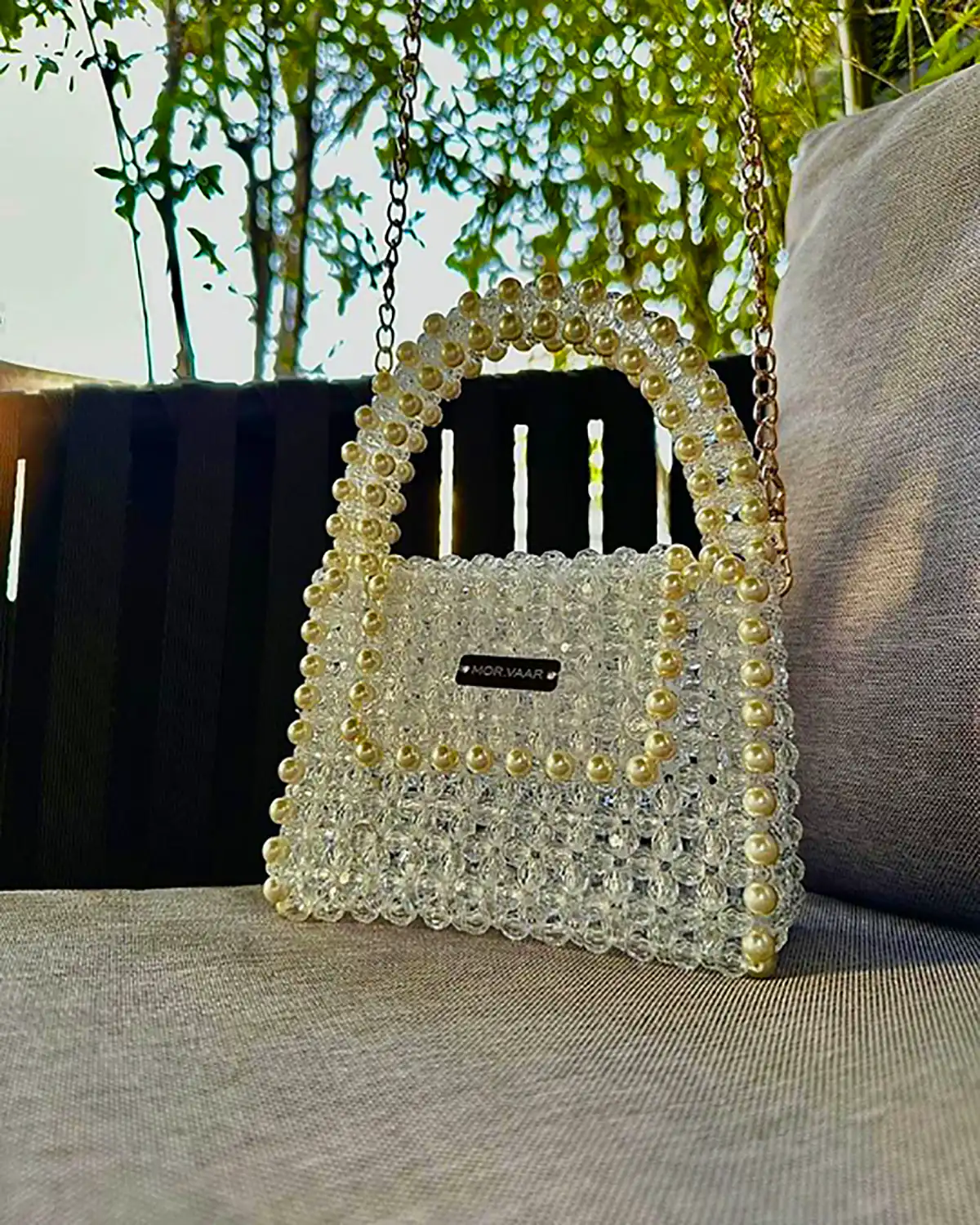 کیف دستی مهره ای شفاف
