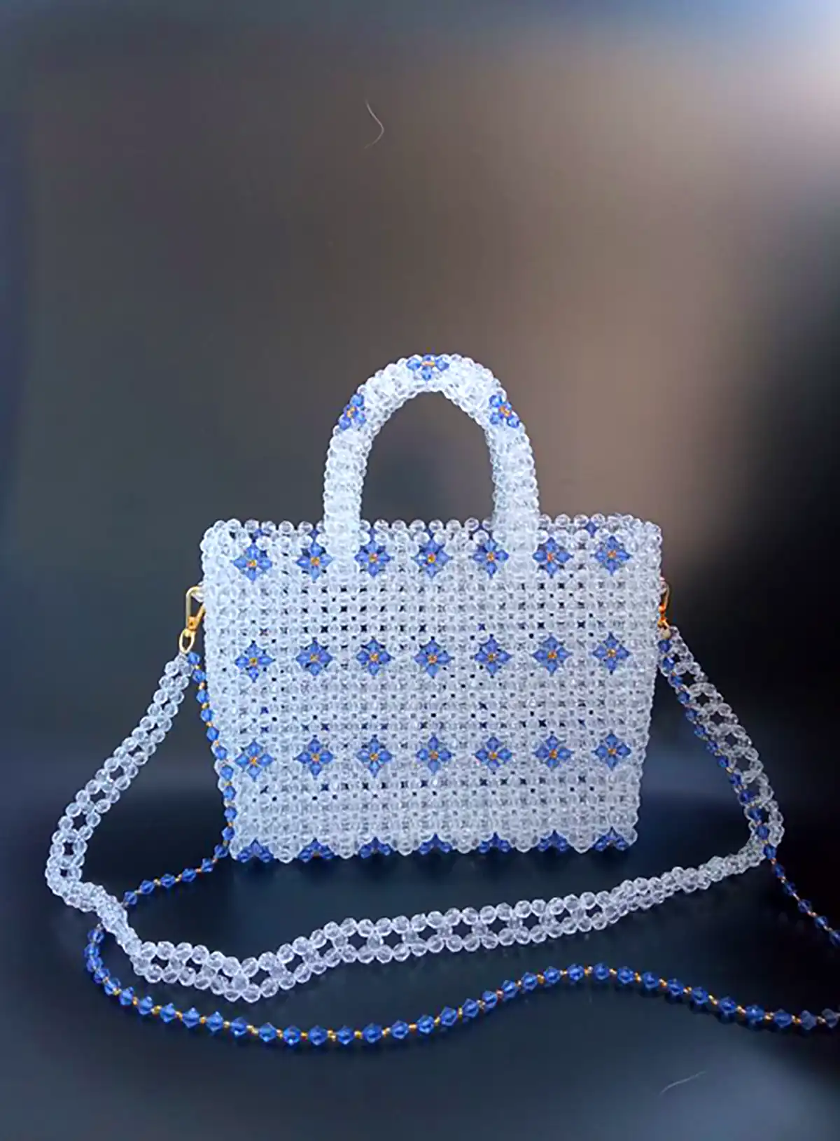 کیف دستی مهره ای شفاف