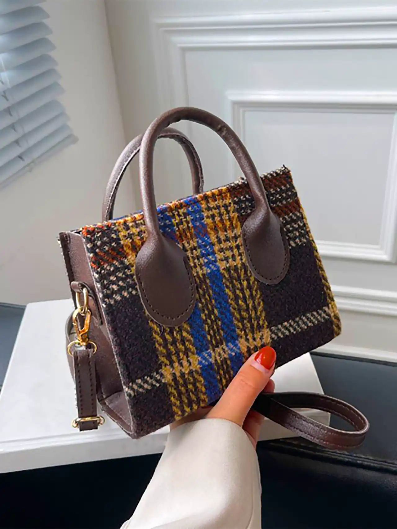 کیف دستی چارخونه شیک 