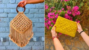 کیف دستبافت مکرومه