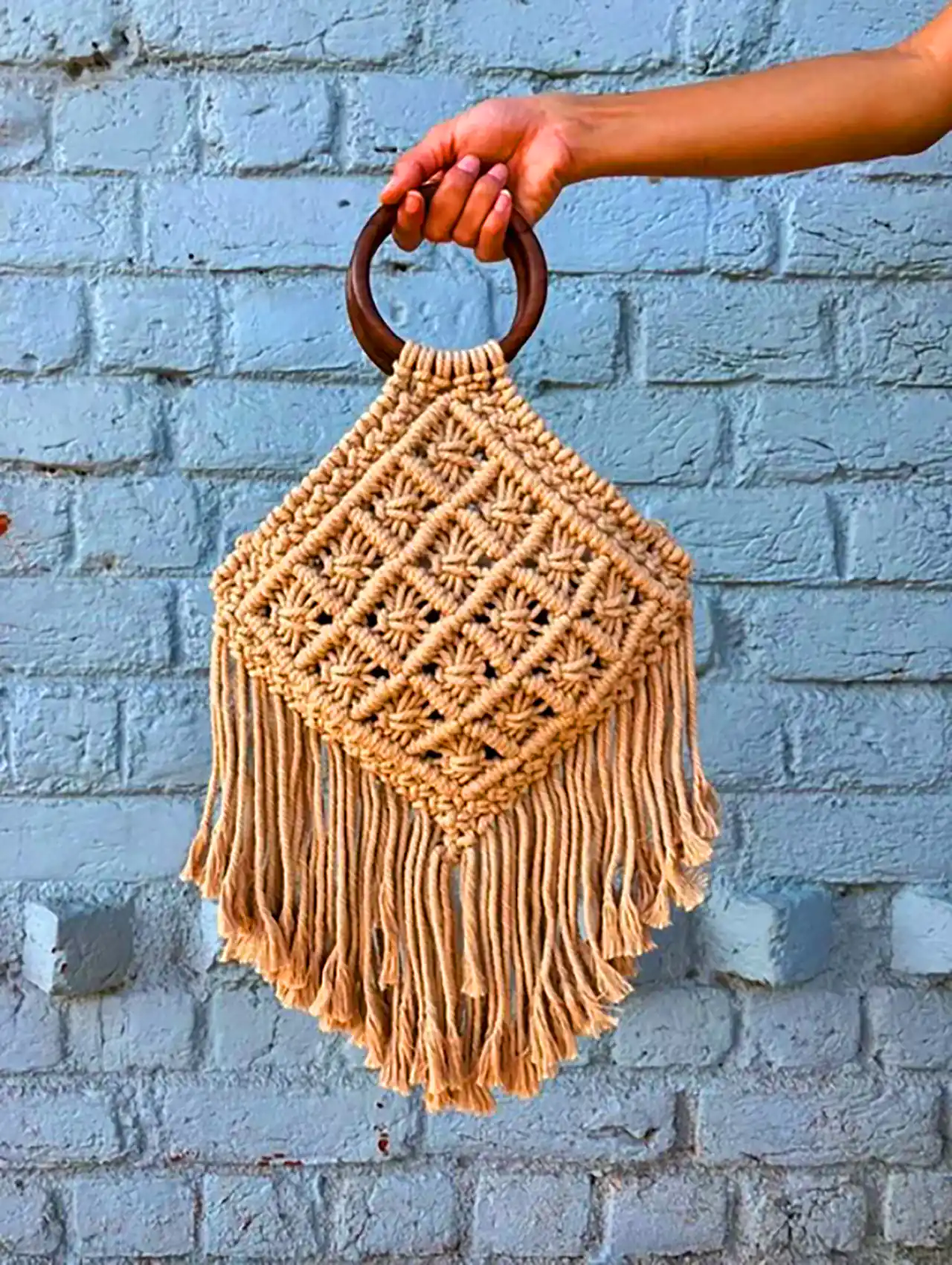 کیف دستبافت مکرومه