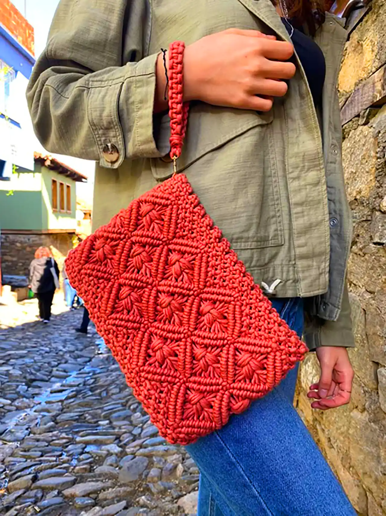 کیف دستبافت مکرومه