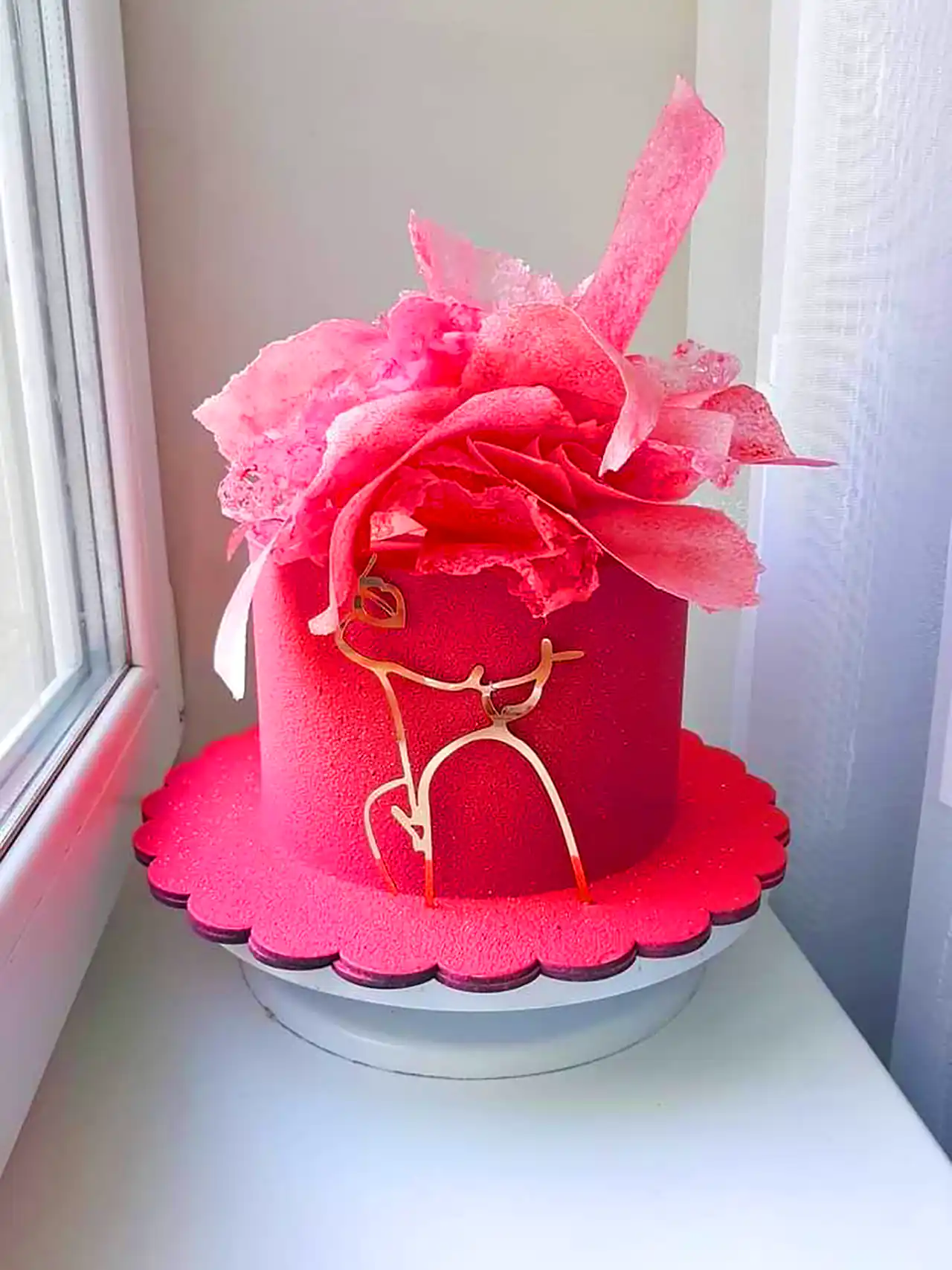 کیک تولد صورتی پینترستی