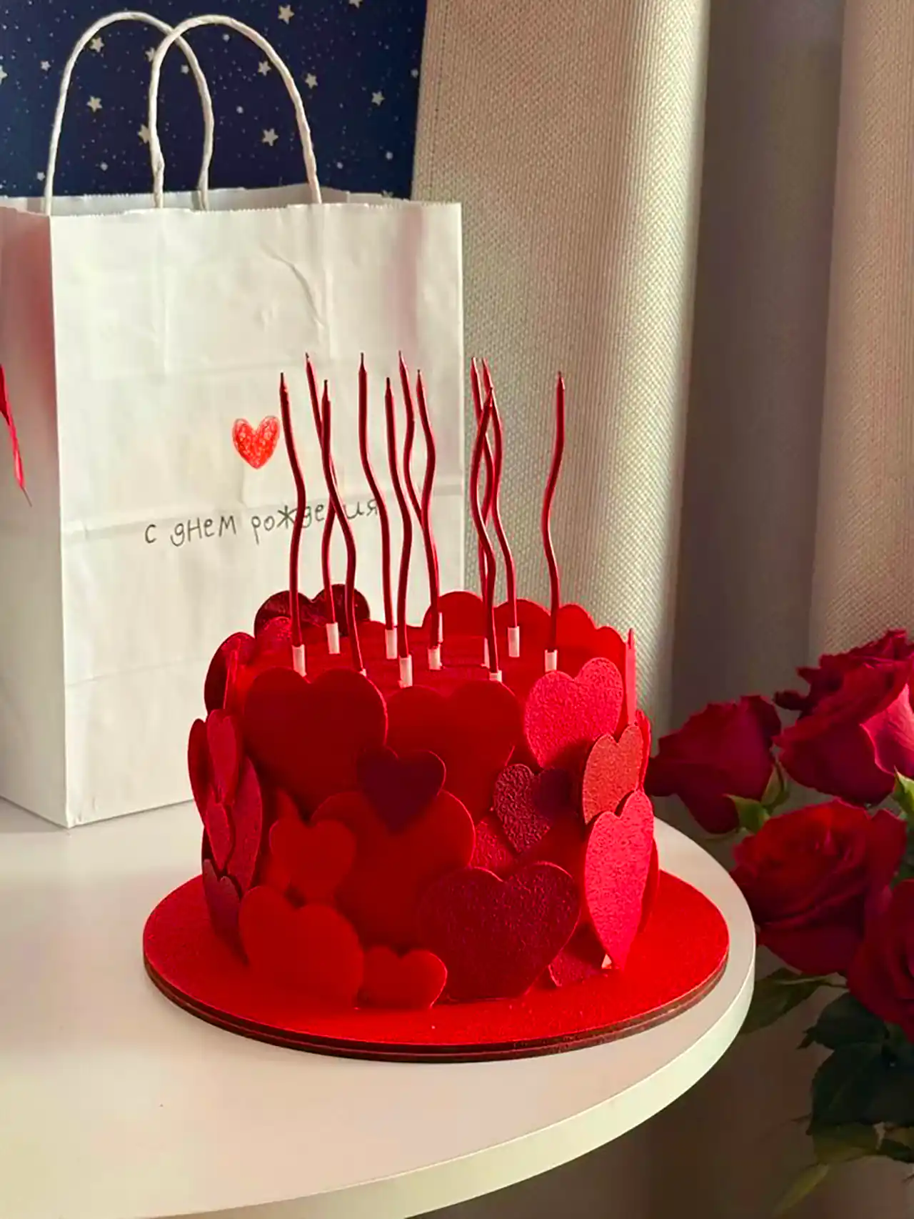 کیک تولد صورتی پینترستی