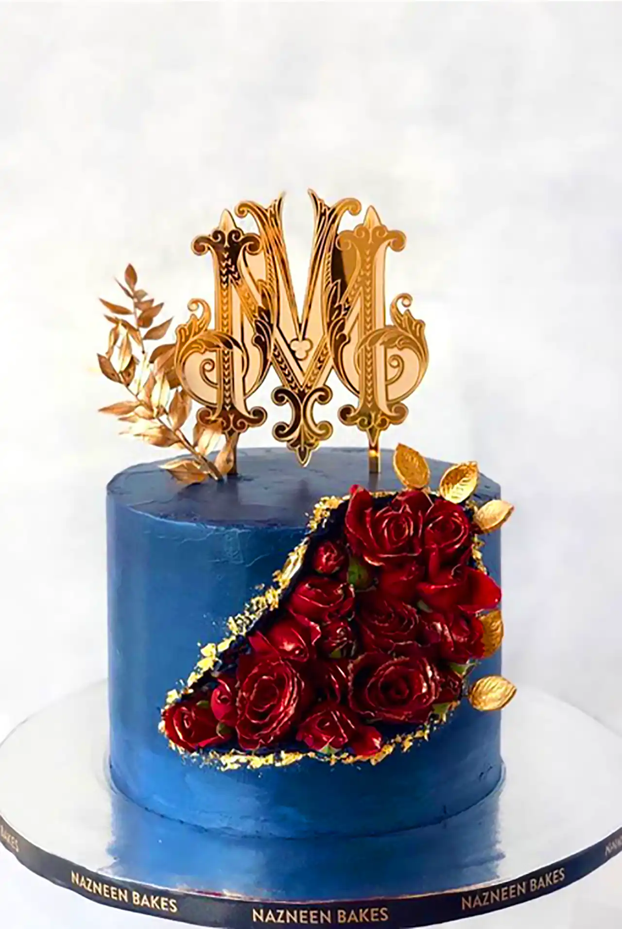 کیک برای مراسم عقد با تم آبی