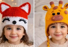 کلاه بچگانه عروسکی بافتنی