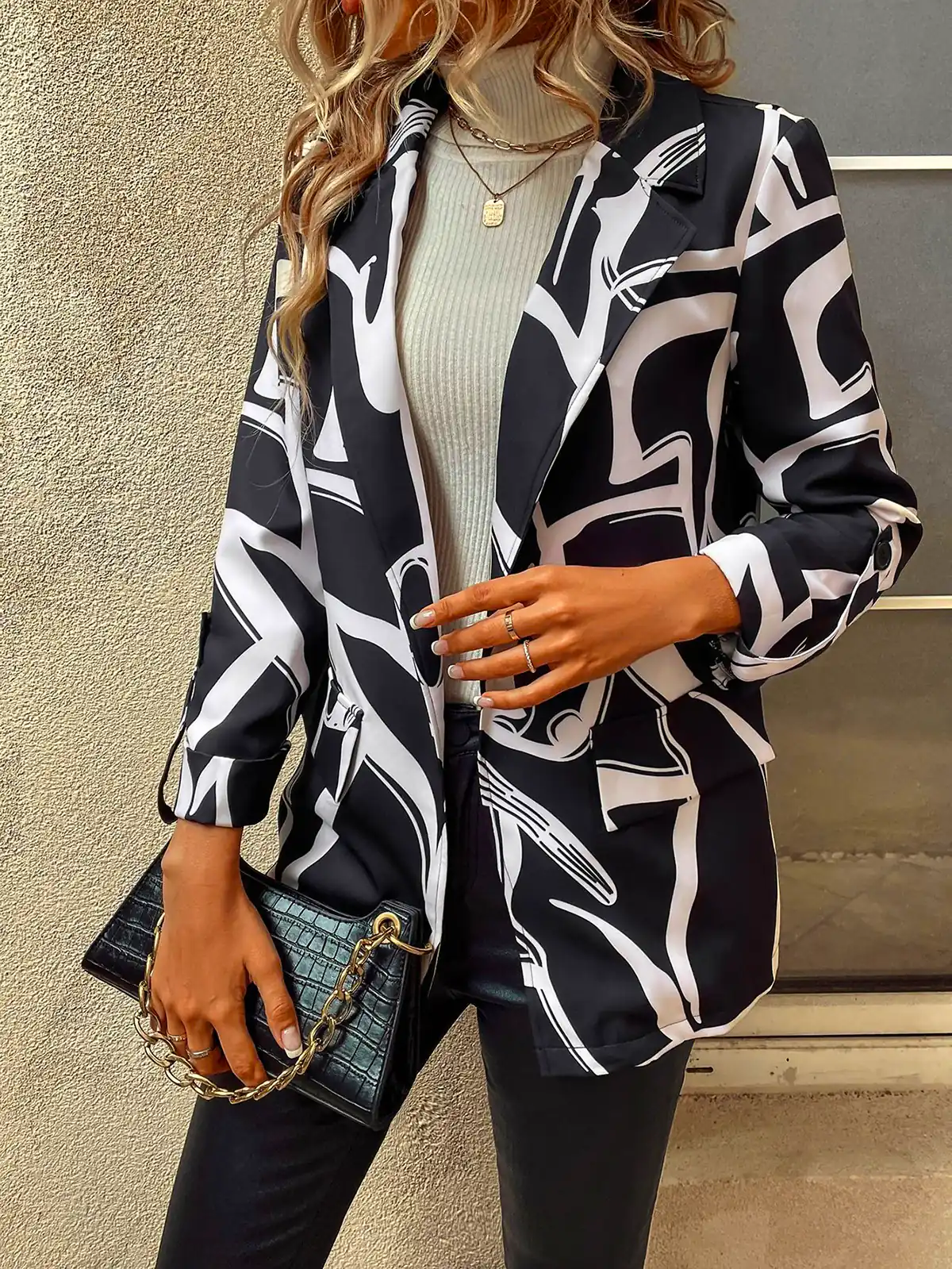 کت زنانه طرحدار هندسی 