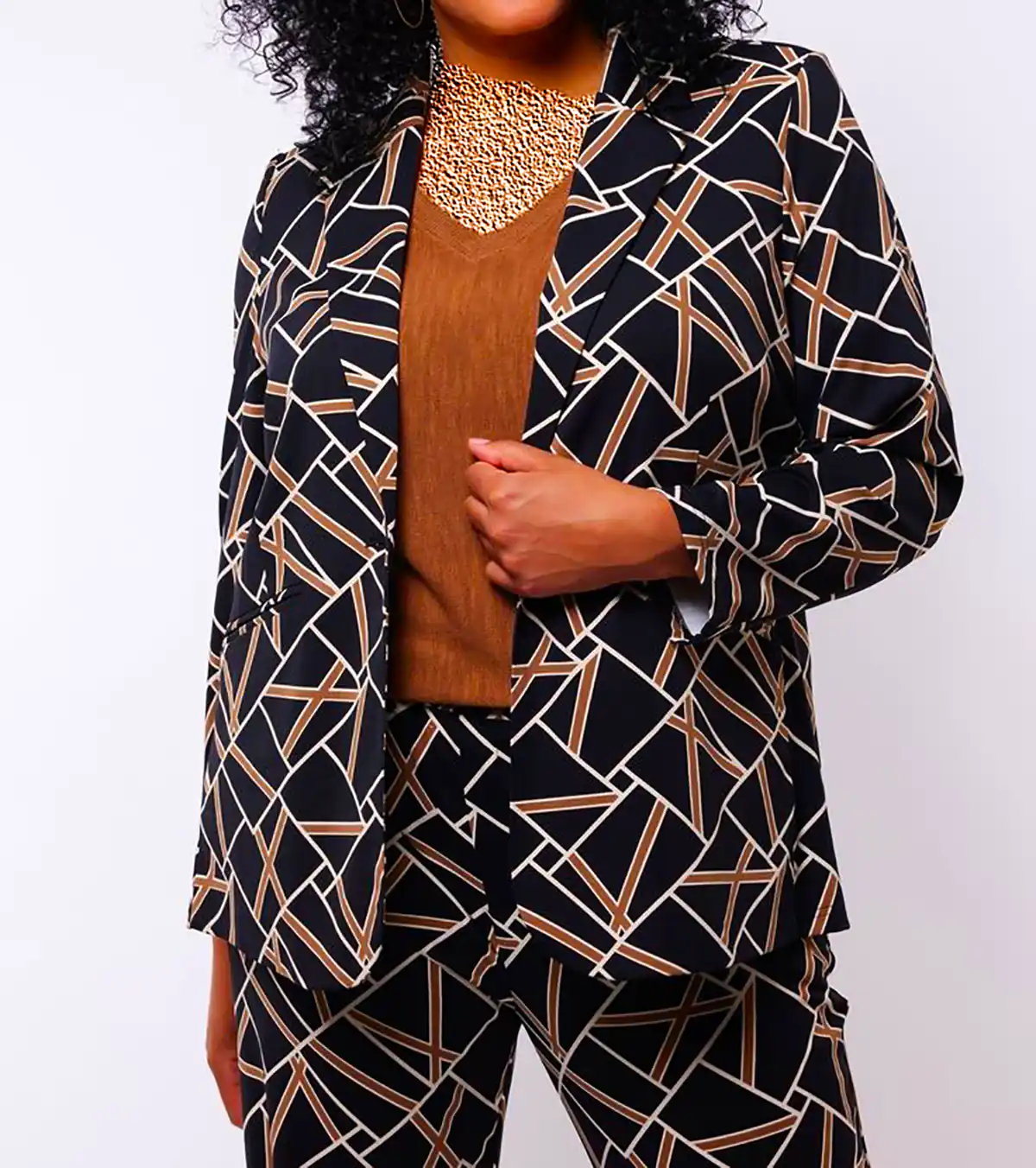 کت زنانه طرحدار هندسی 