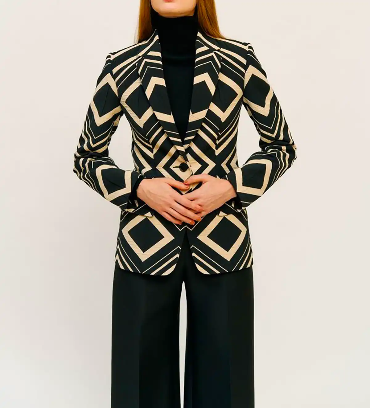 کت زنانه طرحدار هندسی 