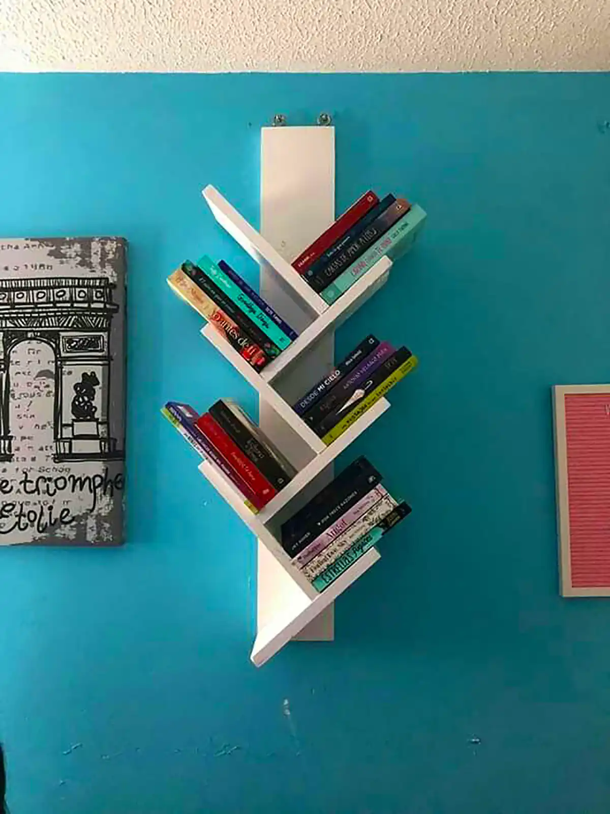 کتابخانه چوبی دیواری 
