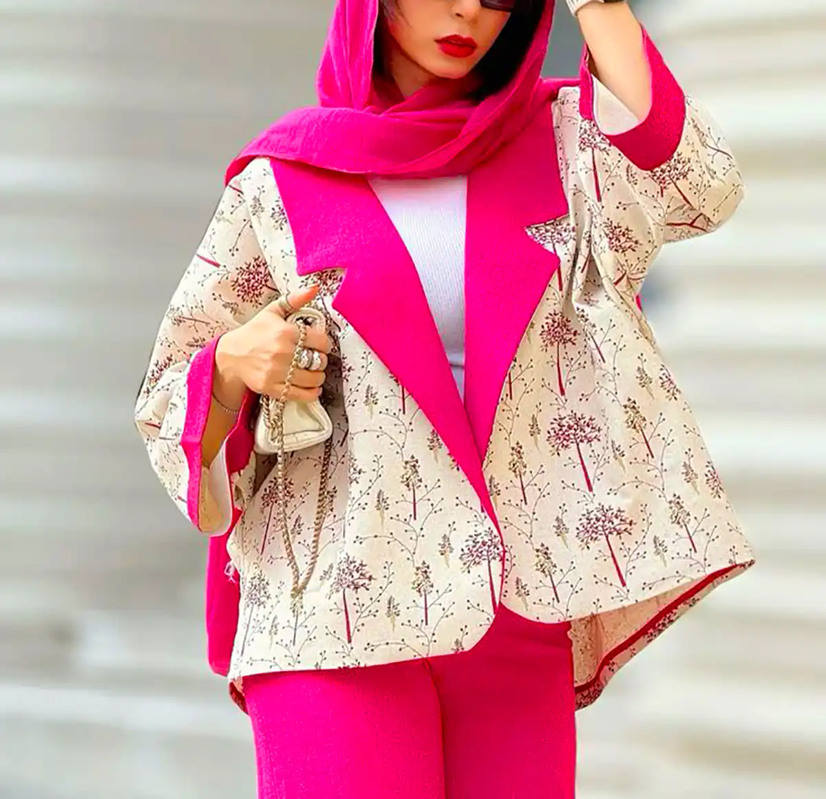 کت زنانه با پارچه طرحدار