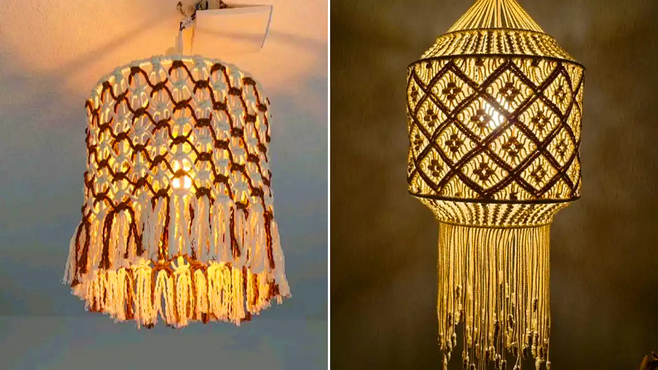 لوستر مکرومه مینیمال دکوراتیو