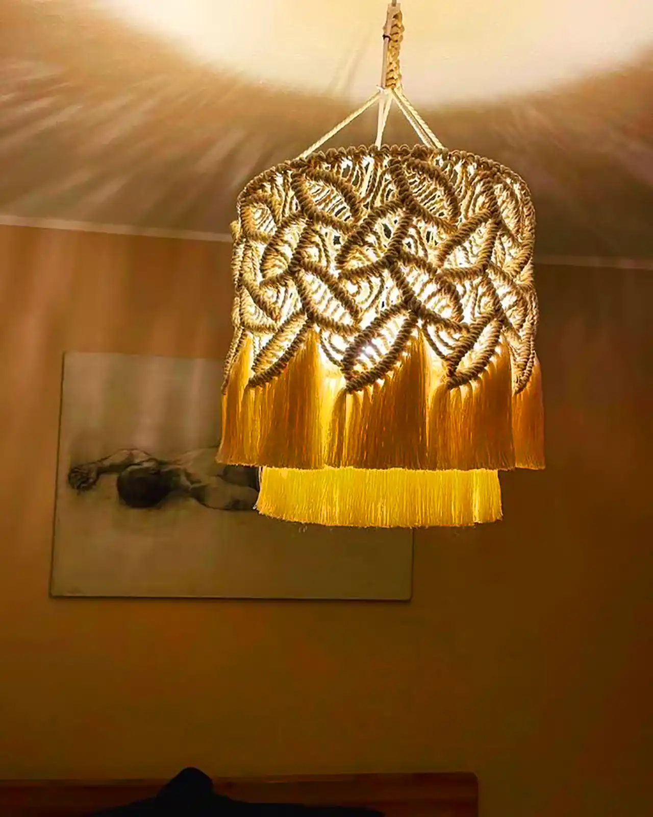 لوستر مکرومه مینیمال دکوراتیو