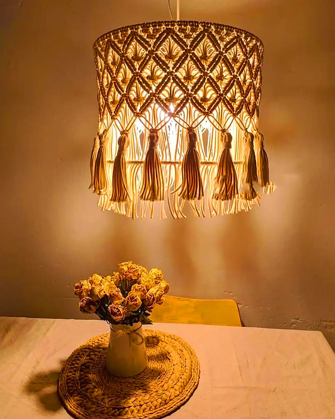 لوستر مکرومه مینیمال دکوراتیو