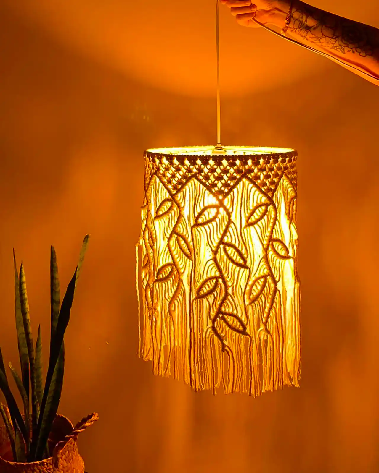 لوستر مکرومه مینیمال دکوراتیو