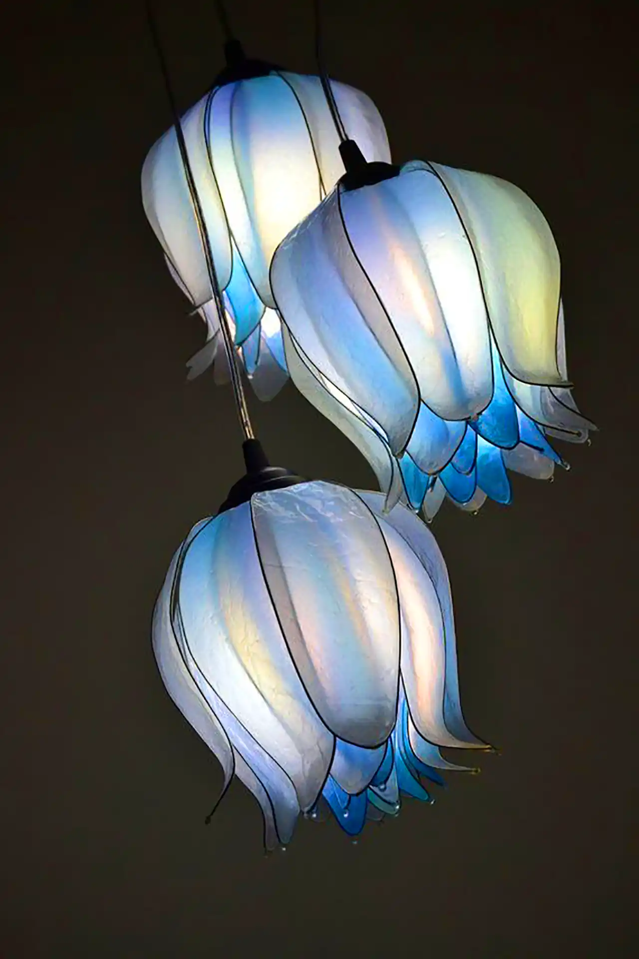 لوستر و چراغ آویز طرح گل 