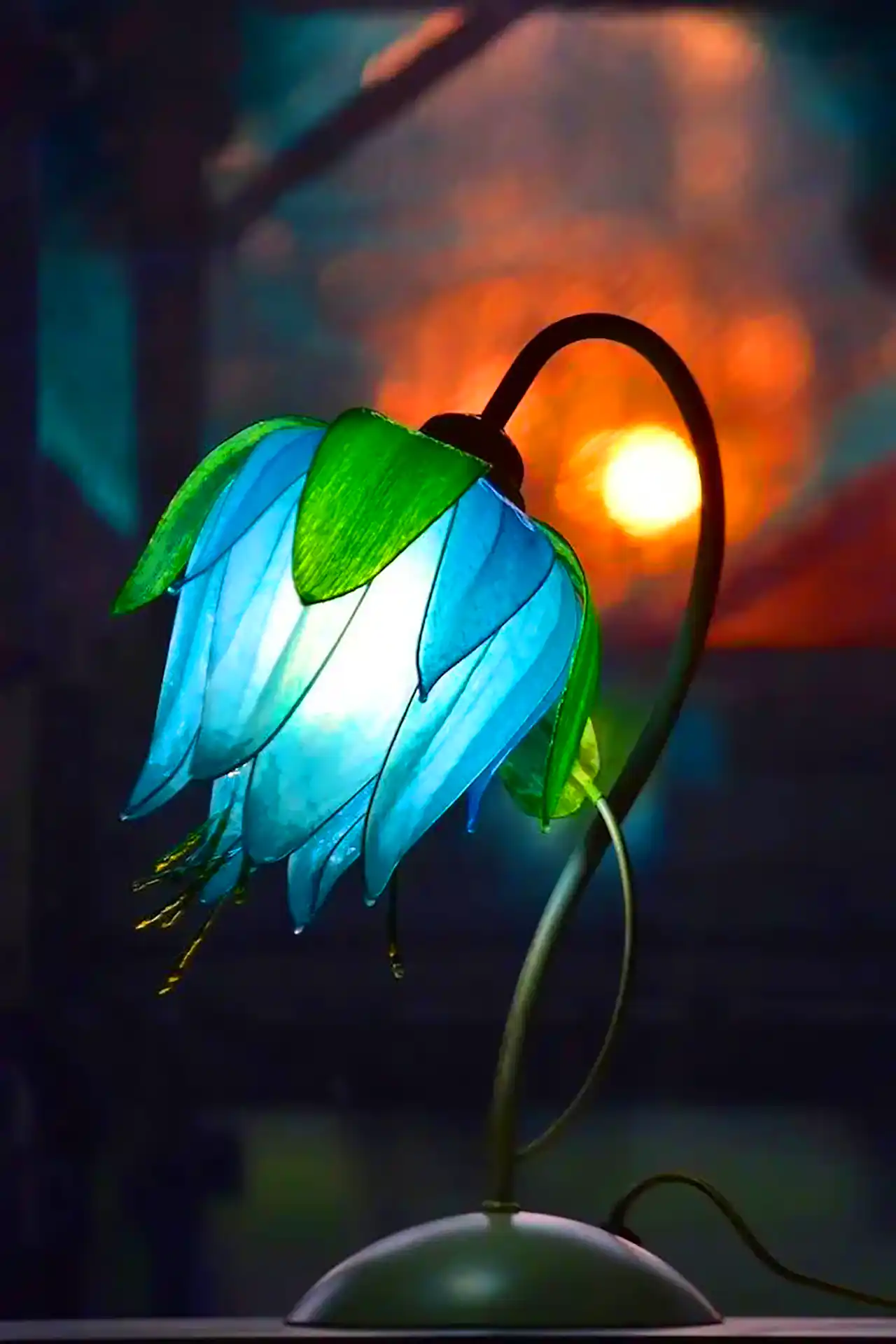 لوستر و چراغ آویز طرح گل 