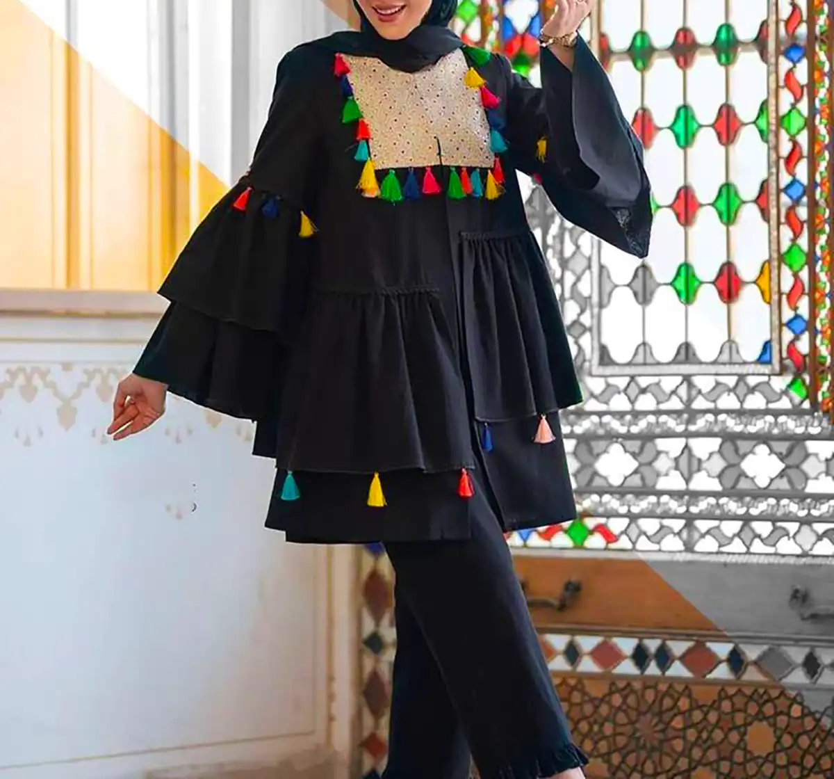 مانتو عروسکی و زیبا مشکی