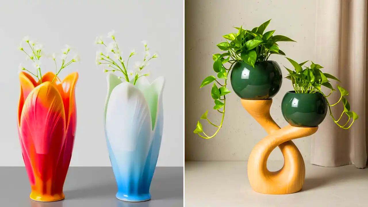 مدل گلدان دکوری با طرح خاص